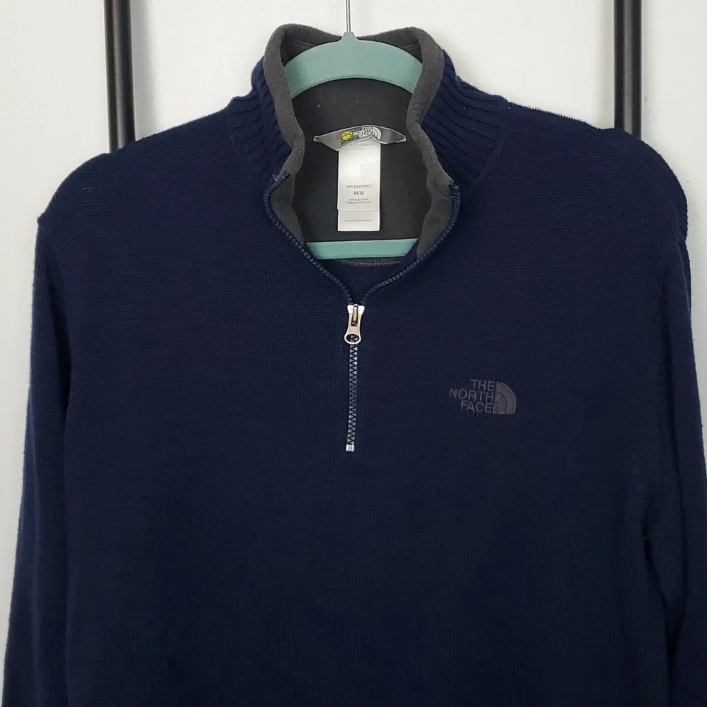 The North Face A5 Series Men's Knit Blue 3/4 Zipper Sweater Pullover Size M